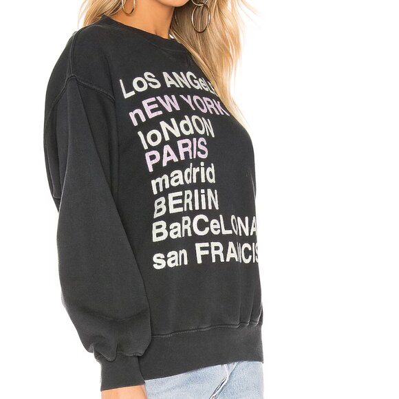 Anine Bing City Love Sweatshirt in Charcoal - Picture 2 of 10